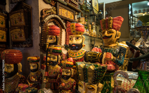 Colorful Mughal Doll in the shop of Jaipur City, India.