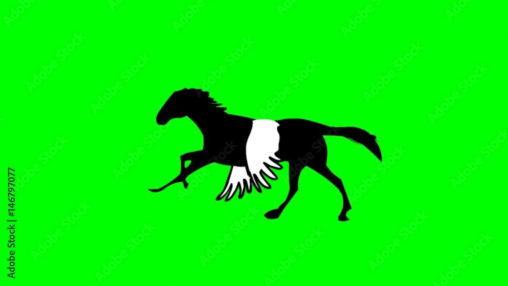 Pegasus Mythological Flying Horse, Seamless loop, hand drawn 2D animation. Pegasus Mythological Flying Horse, Seamless loop, hand drawn 2D animation.