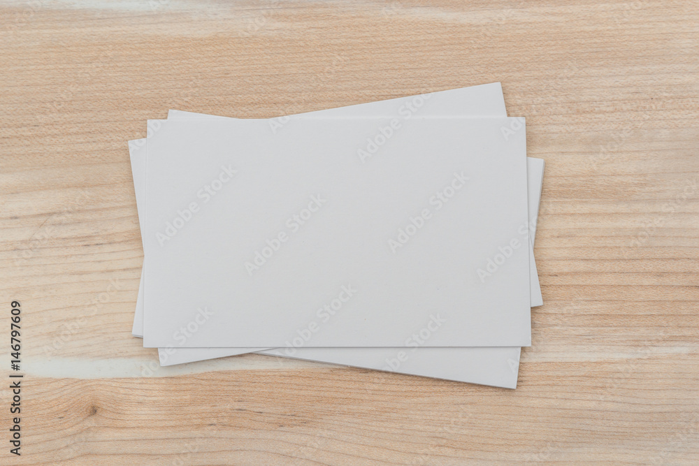 Business cards on wood table Business cards on wood table