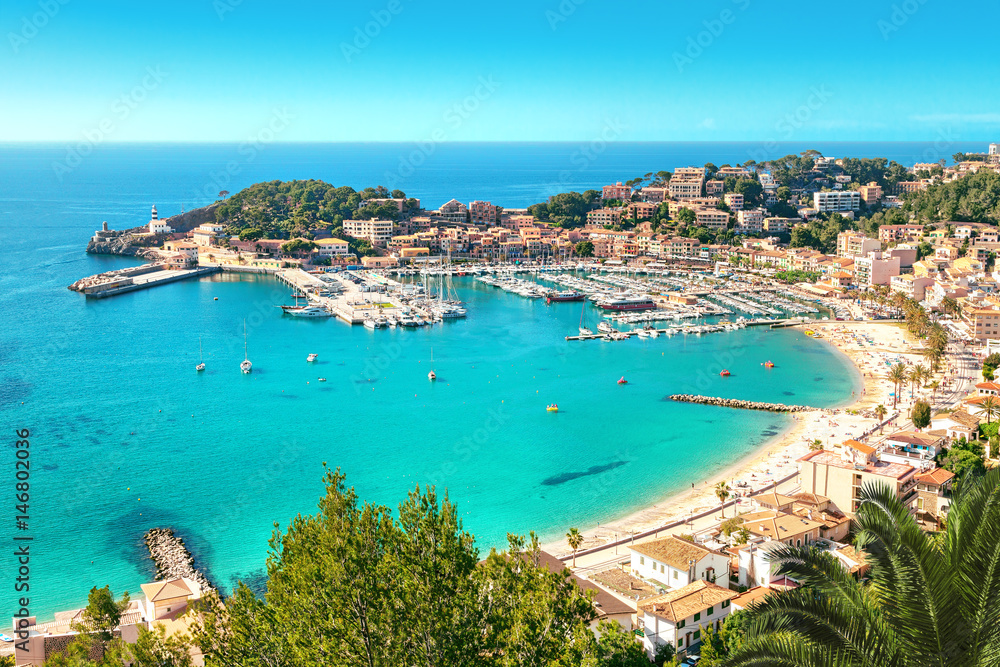 Port de Soller Mallorca Majorca Spanien Strand Urlaub