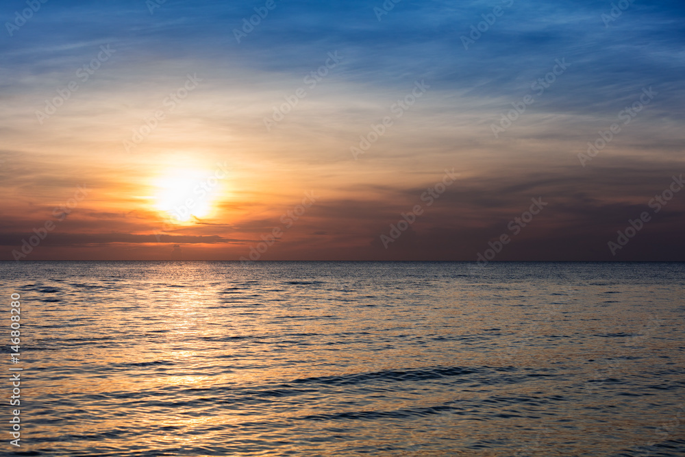 beautiful sunset over tranquil ocean