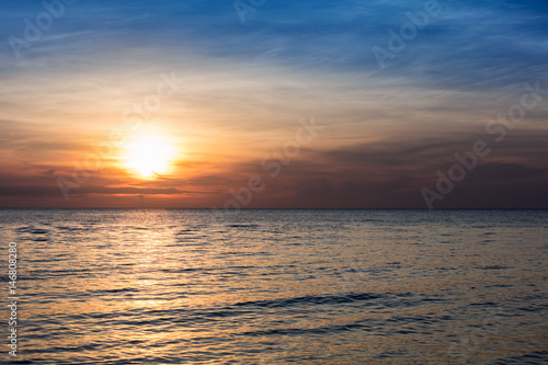 beautiful sunset over tranquil ocean