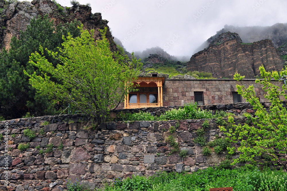 the wall. Armenia, Geghard monastery