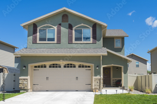 Newly constructed house with attached garage