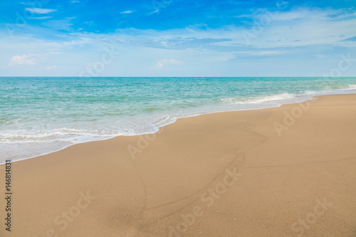 Beach and tropical sea .