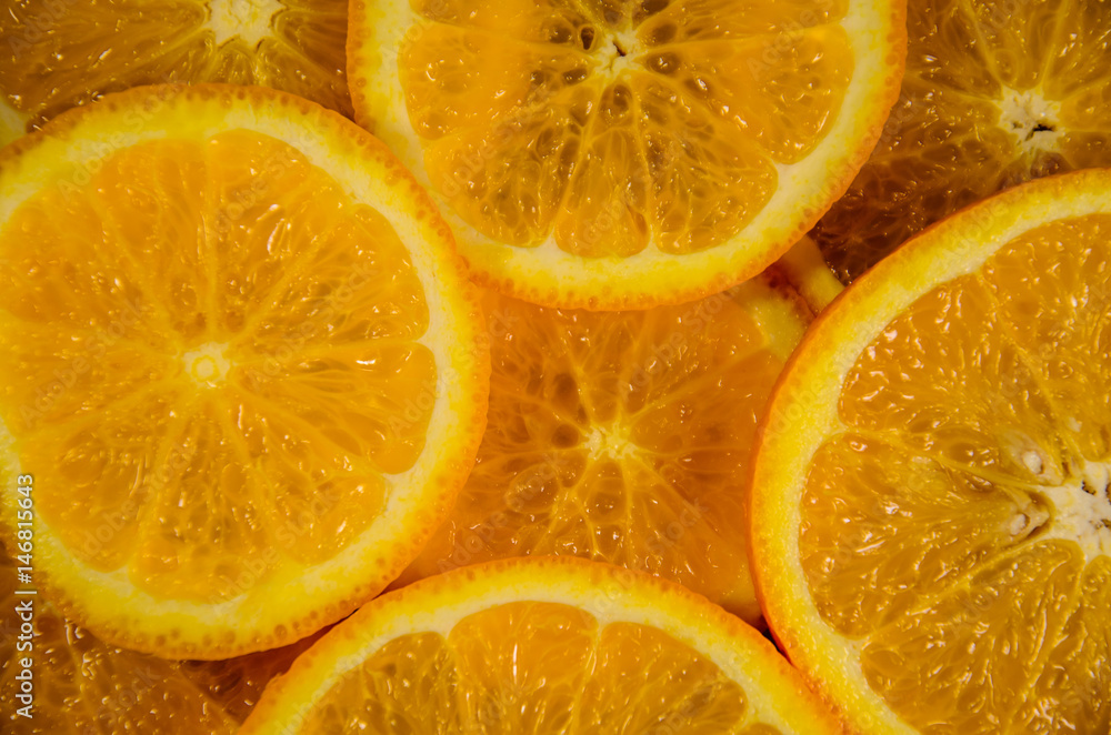 Background of the orange slices. Top view Background of the orange slices. Top view