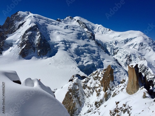 Schilderij op canvas Mont Blanc vu depuis l'aiguille du Midi