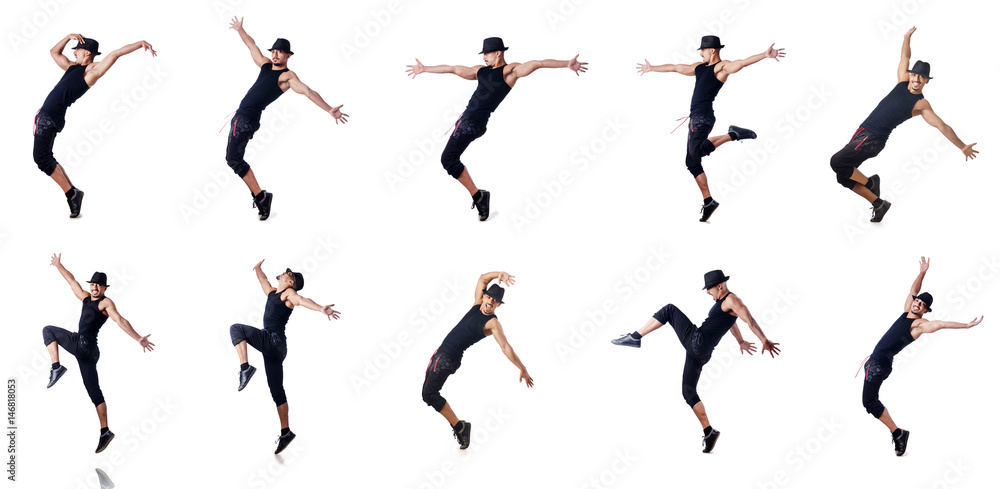 Muscular dancer isolated on white Muscular dancer isolated on white