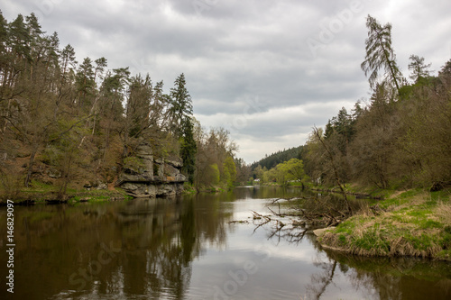 Fototapeta Naklejka Na Ścianę i Meble -  Vltava river. Springtime.