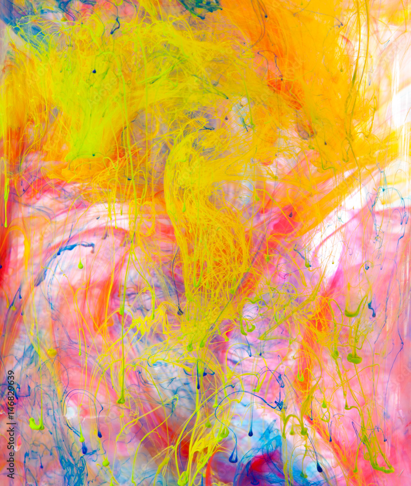 Abstract coloured ink in the water, Paint mixing Abstract coloured ink in the water, Paint mixing