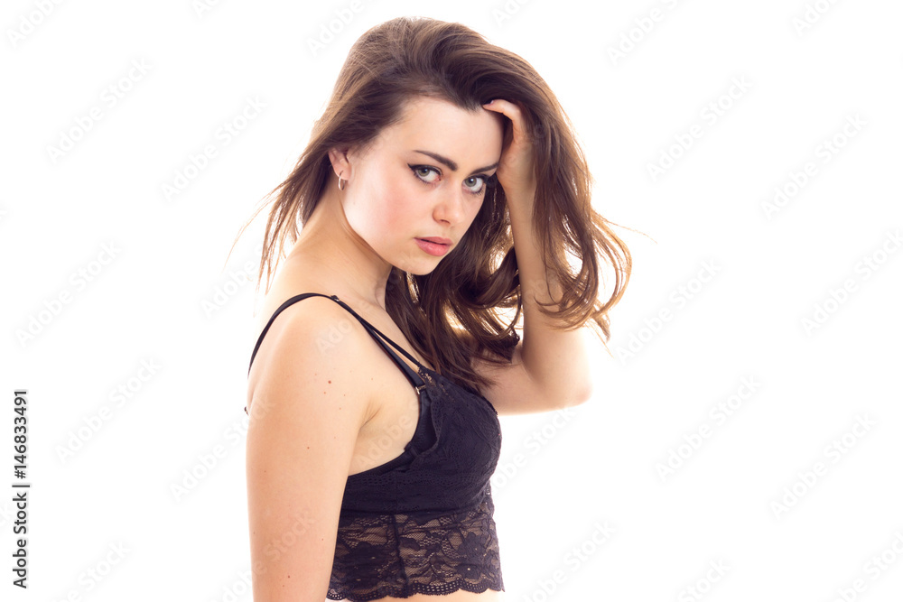 Young woman in black bra Young woman in black bra