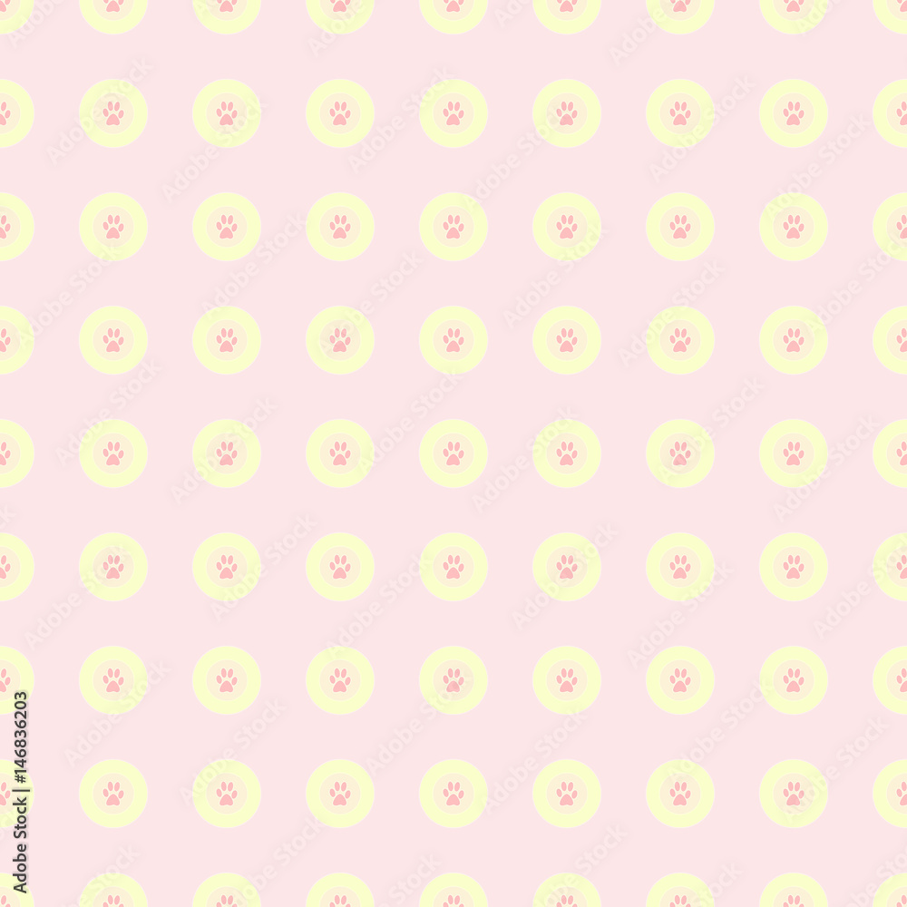 pattern con impronte di animale su sfondo rosa