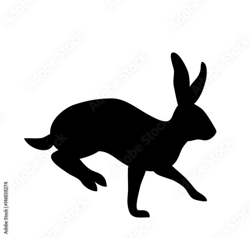 silhouette of a leaping hare