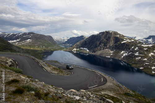 Dalsnibba viewpoint and Djupvatnet lake near Geiranger in Norway