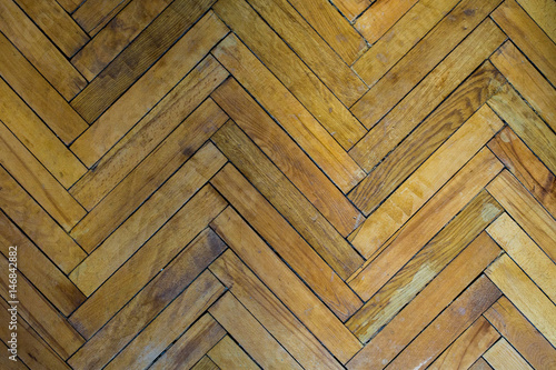 Vintage parquet yellow in the top view