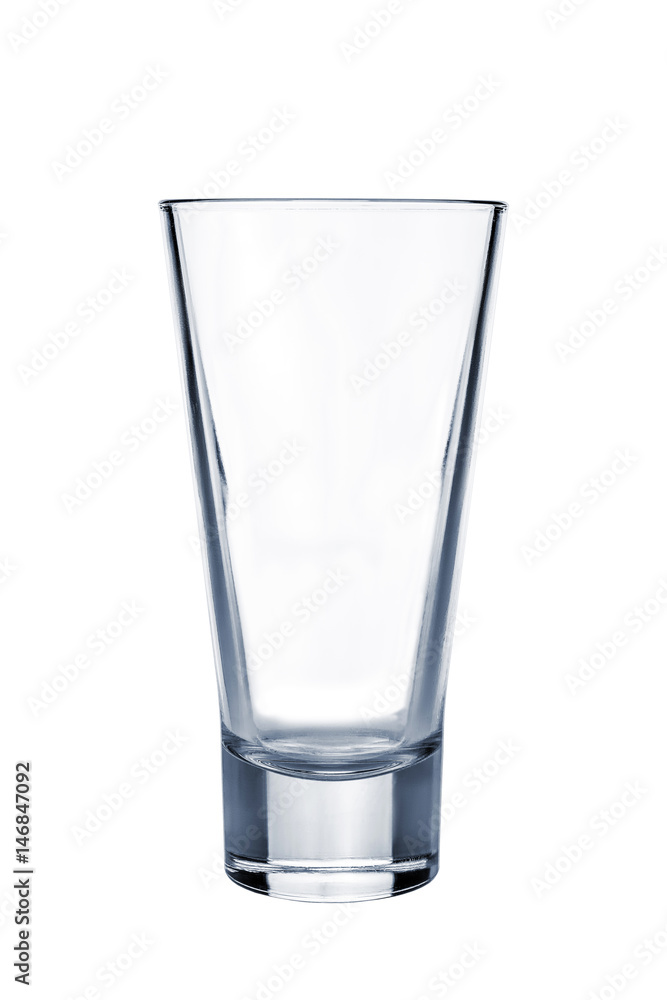 Transparent empty highball glass with reflection isolated on white. Transparent empty highball glass with reflection isolated on white.