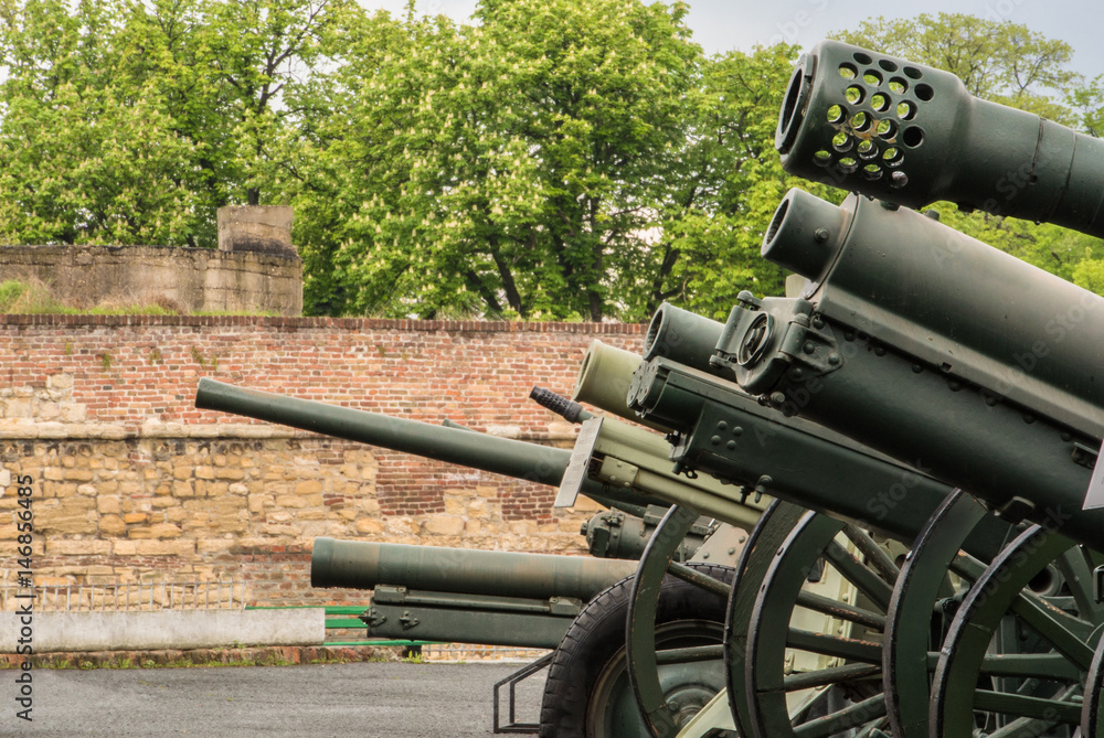 Collection of Second World War cannons at the Belgrade Military Museum
