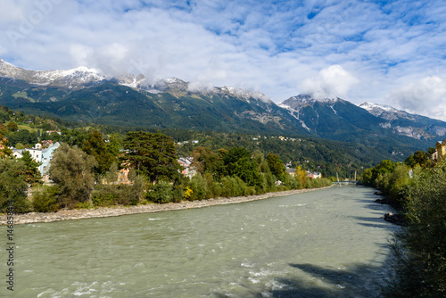 River Inn in beautiful mountain scenery at City Innsbruck, Austria © Simon Dannhauer