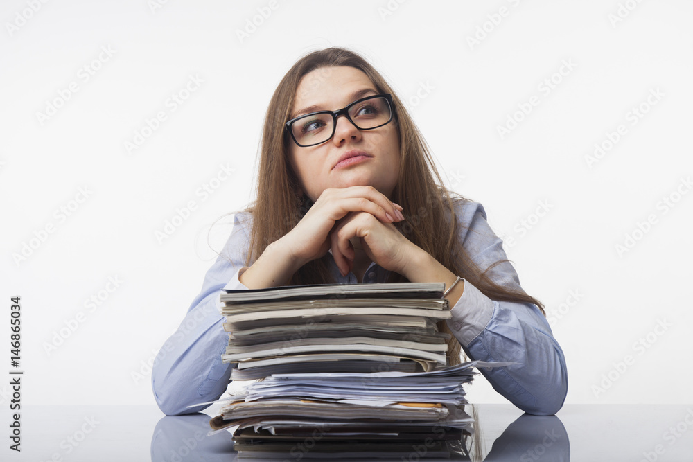 businesswoman working with documents in the workplace businesswoman working with documents in the workplace