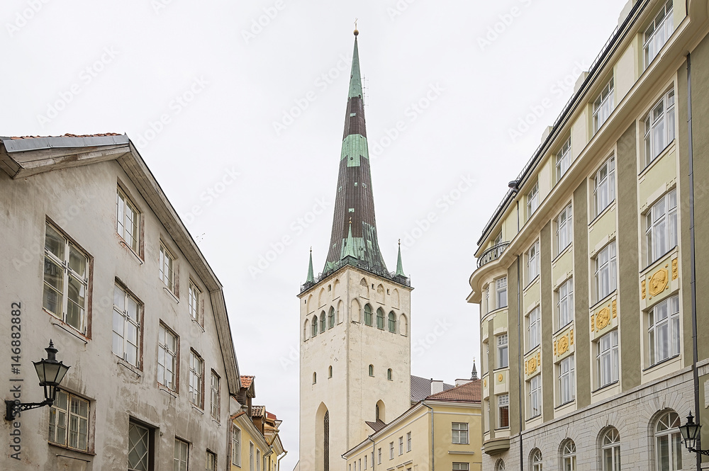 Obraz premium Center of the old town of Tallinn