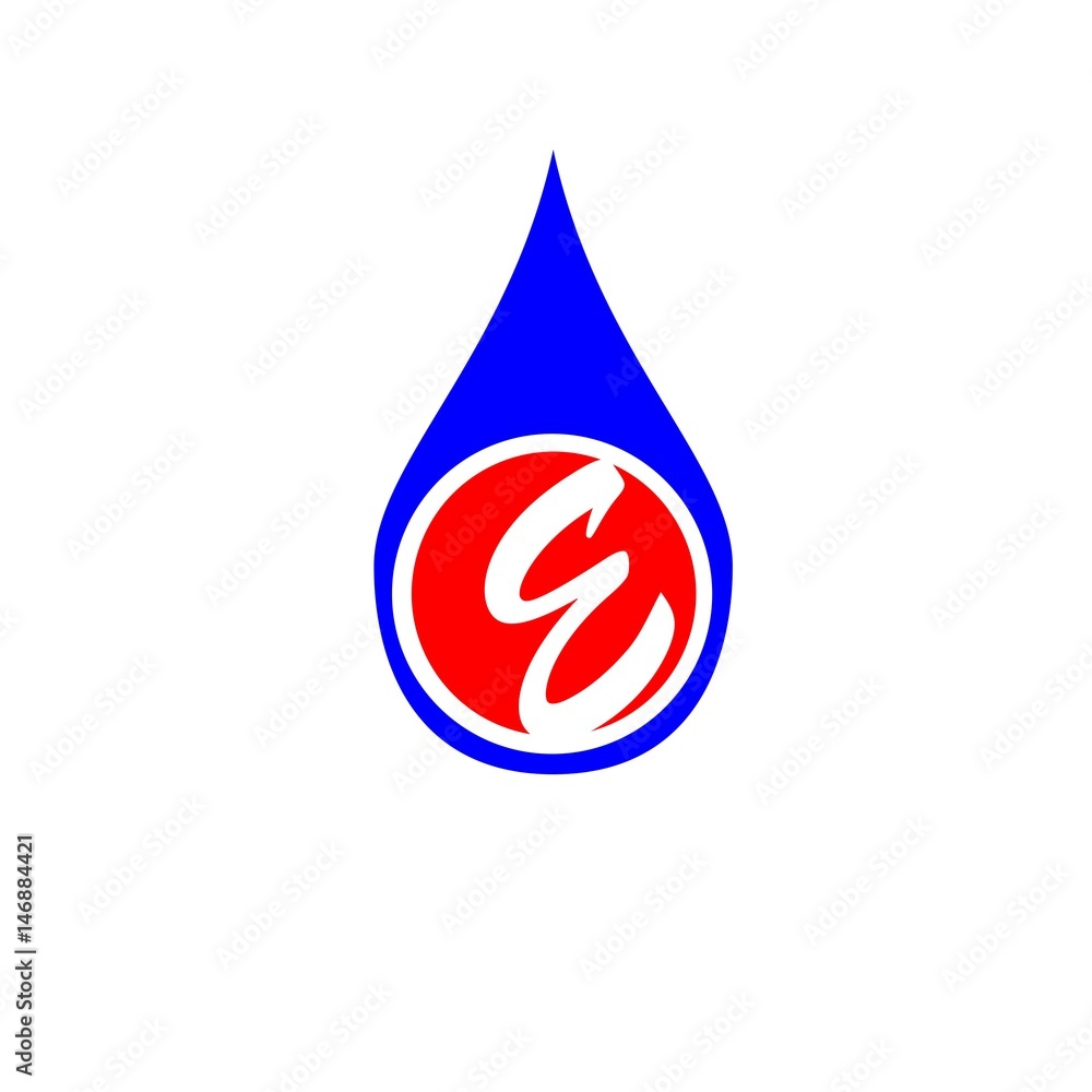 Obraz premium letter E blue color