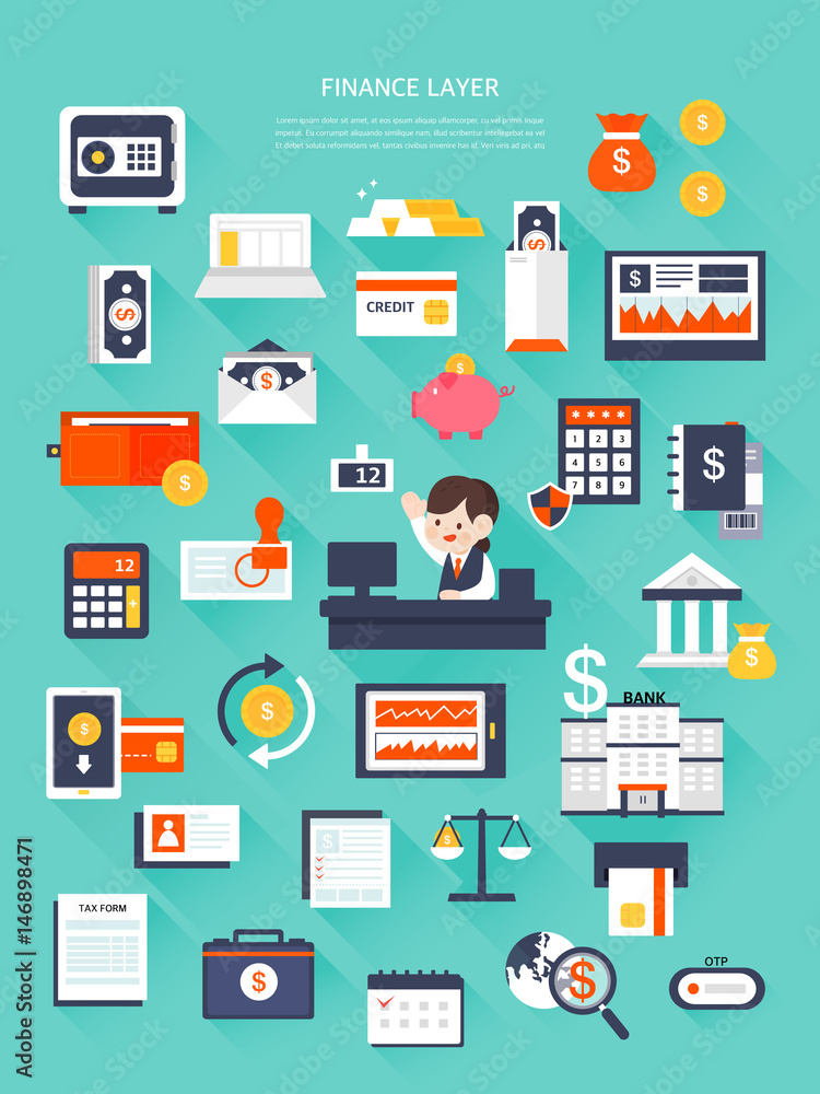 Finance Flat Illustrations Collection Finance Flat Illustrations Collection