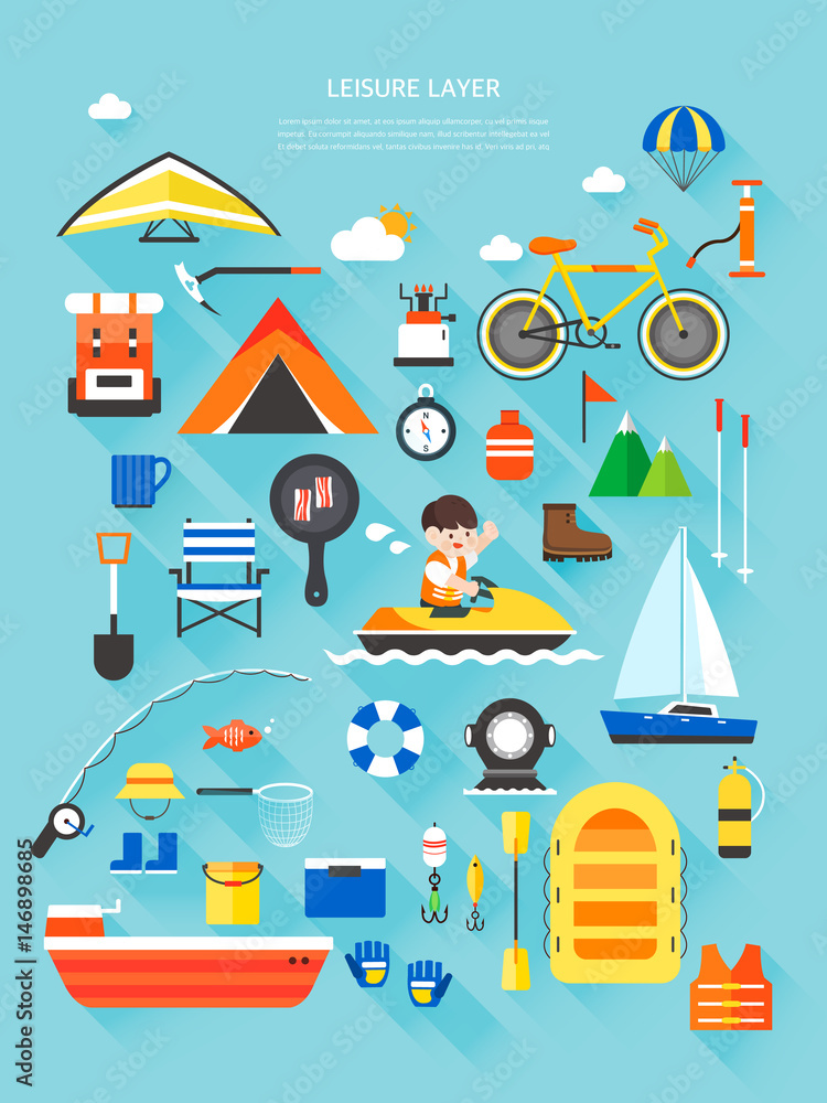 Leisure Flat Illustrations Collection Leisure Flat Illustrations Collection
