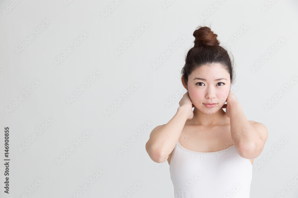 Fototapeta premium ビューティー・白バック