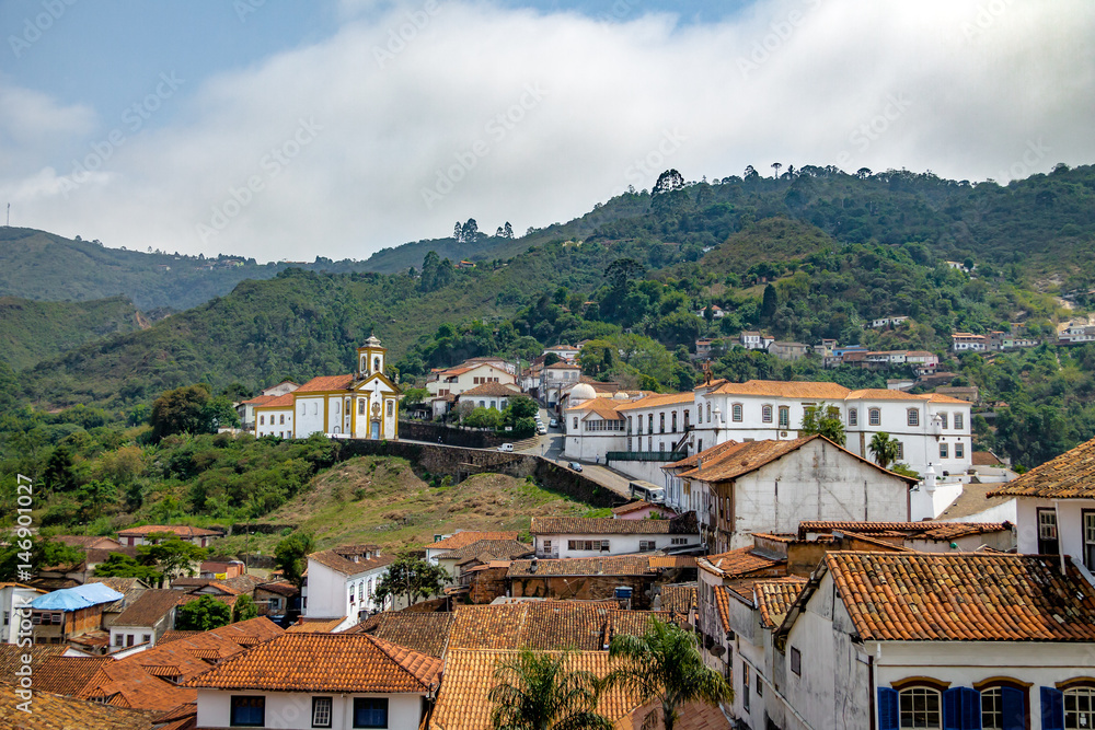 Ouro Preto City and Merces de Cima Church  - Ouro Preto, Minas Gerais, Brazil