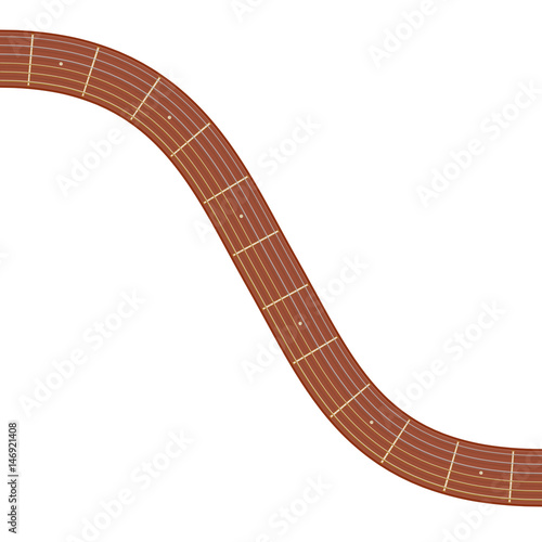 curved guitar fretboard vector illustration
