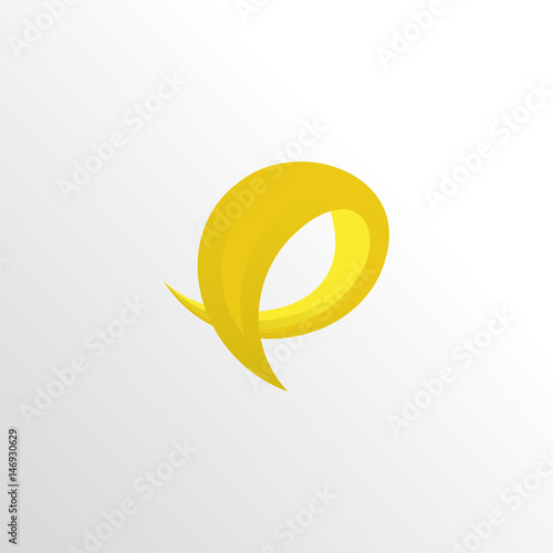 letter p lemon peel logo icon with clean background