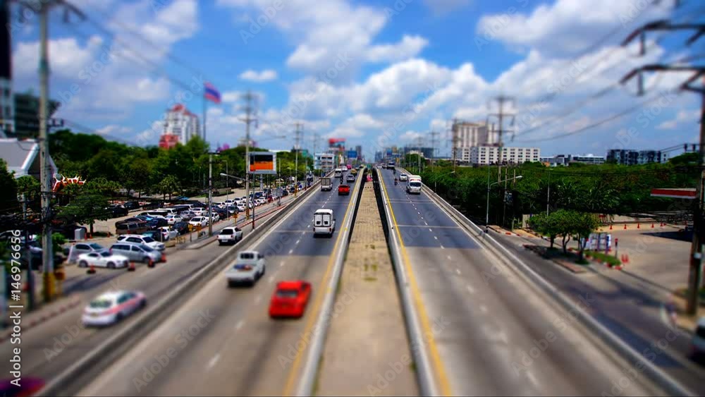 Bangkok Highway Top View Day Timelapse Bangkok Highway Top View Day Timelapse