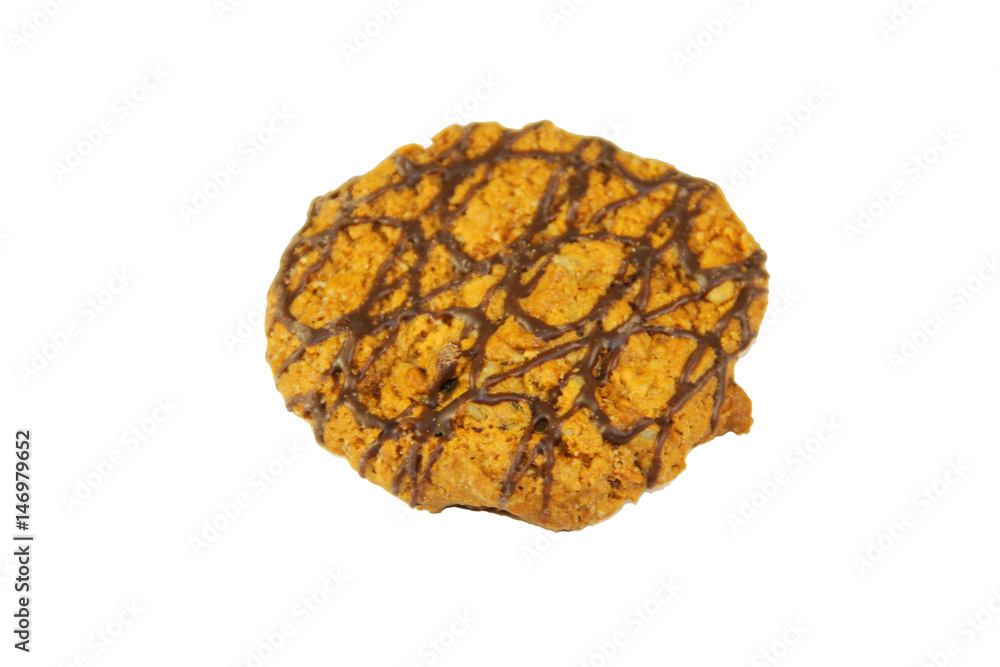Chocolate chip cookie isolated on white background Chocolate chip cookie isolated on white background