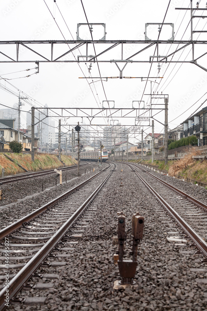 Japanese railroad in the urban area
