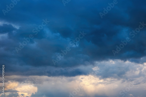 Dramatic sky with dark clouds. Abstract background