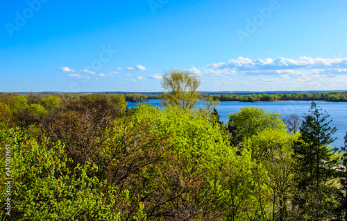 Fototapeta Naklejka Na Ścianę i Meble -  Aerial view on river Dnieper in Kremenchug