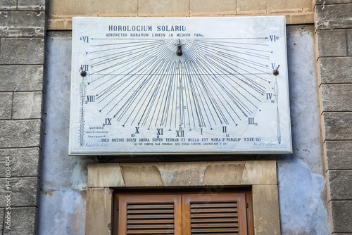 Sundial in Catania on Sicily Island, Italy