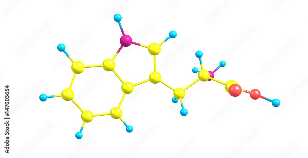 Tryptophan molecular structure isolated on white Tryptophan molecular structure isolated on white