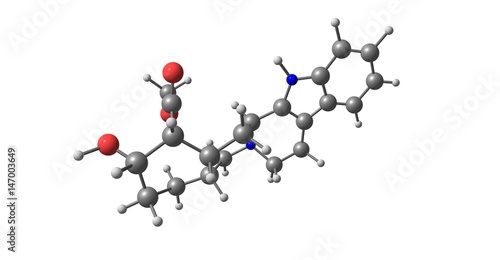 Yohimbine molecular structure isolated on white photo