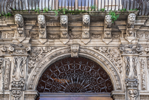 Quadro em tela Close up on Palace of the Seminary of the Clerics in Catania, Sicily Island of I