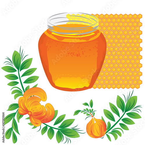 Honey. Summer vector illustration