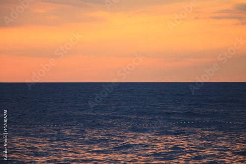 Sunset over the Adriatic sea in Brela   Croatia