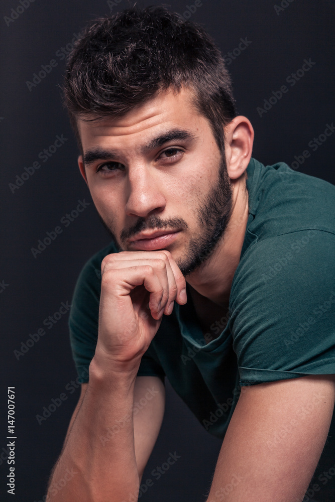 handsome man portrait, face head closeup handsome man portrait, face head closeup