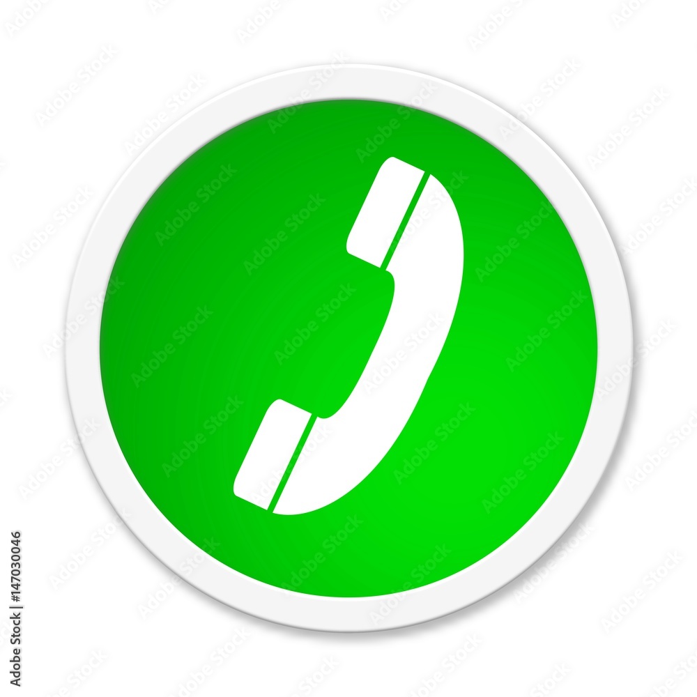 Runder grüner Button mit Telefonsymbol Runder grüner Button mit Telefonsymbol