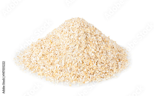 pile of bran isolated on white