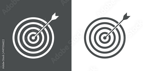 Icono plano diana con flecha gris y blanco photo