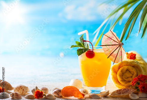 Summer drink on the beach