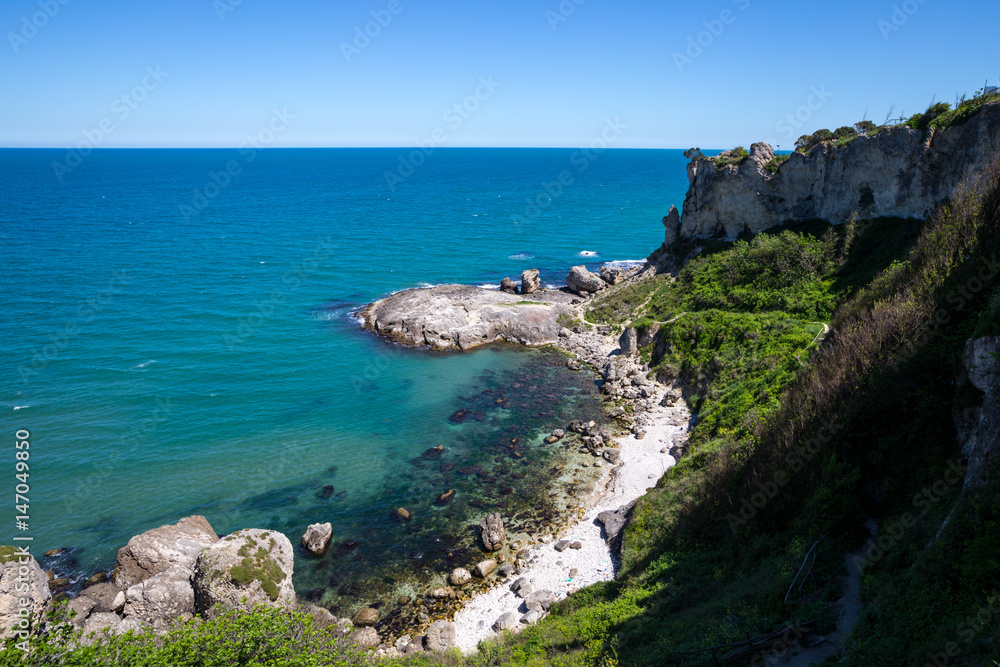 Fototapeta premium Coastal line of Black Sea in a popular day tour destination of Sile, Istanbul, Turkey