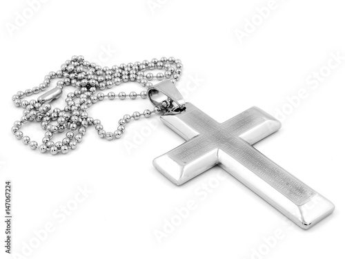 Cross with Bible inscription - Neck pendant for men