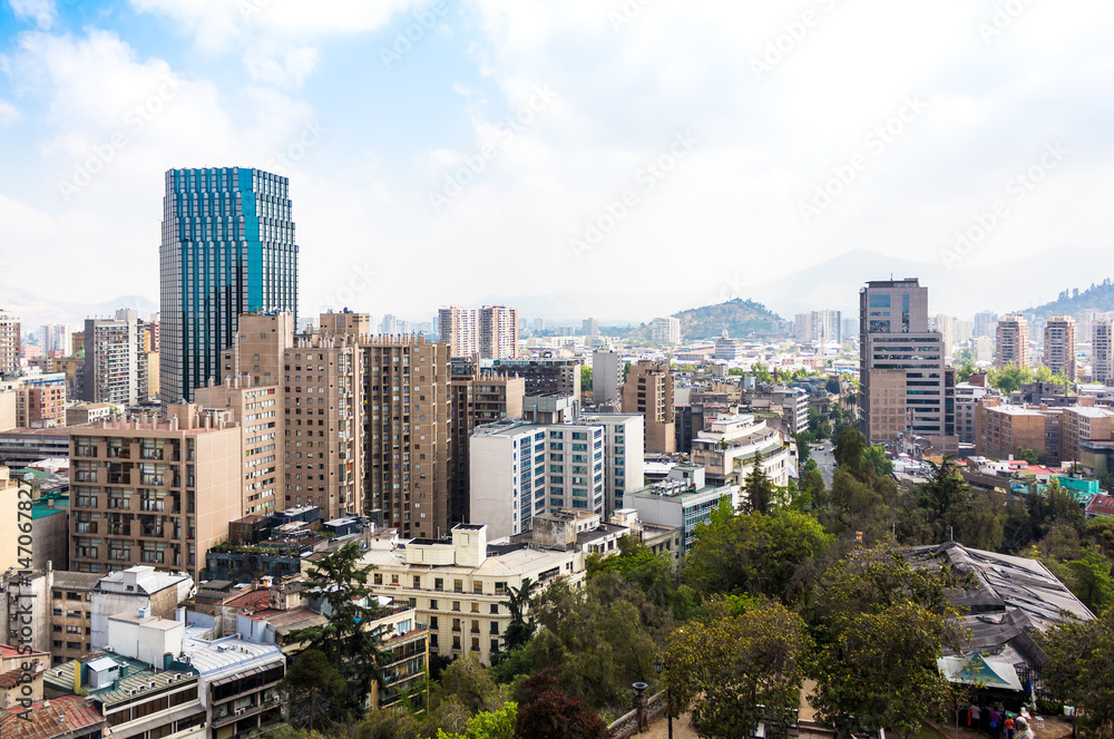 Fototapeta premium View of the downtown of Santiago, Chile